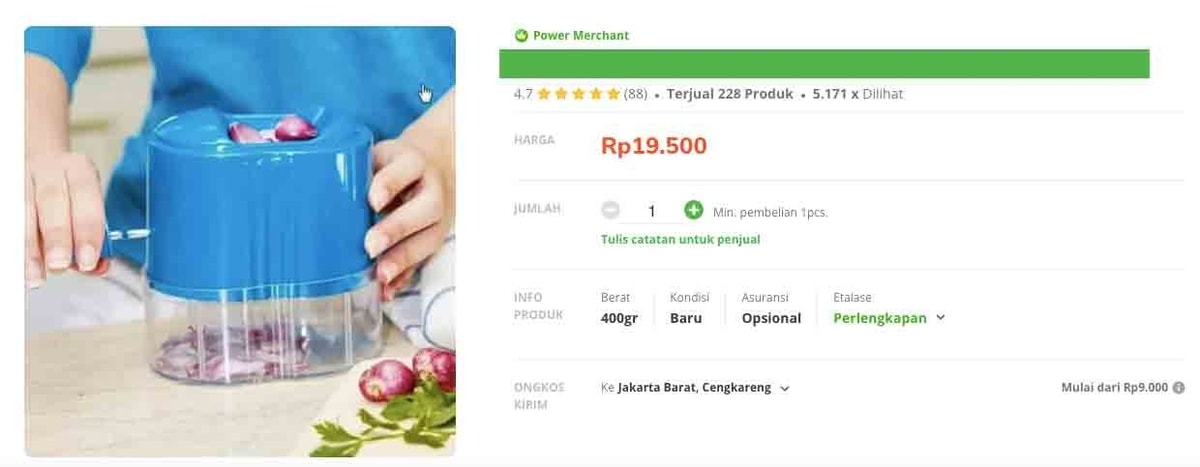 Ini adalah salah satu produk yang dijual supplier tersebut.