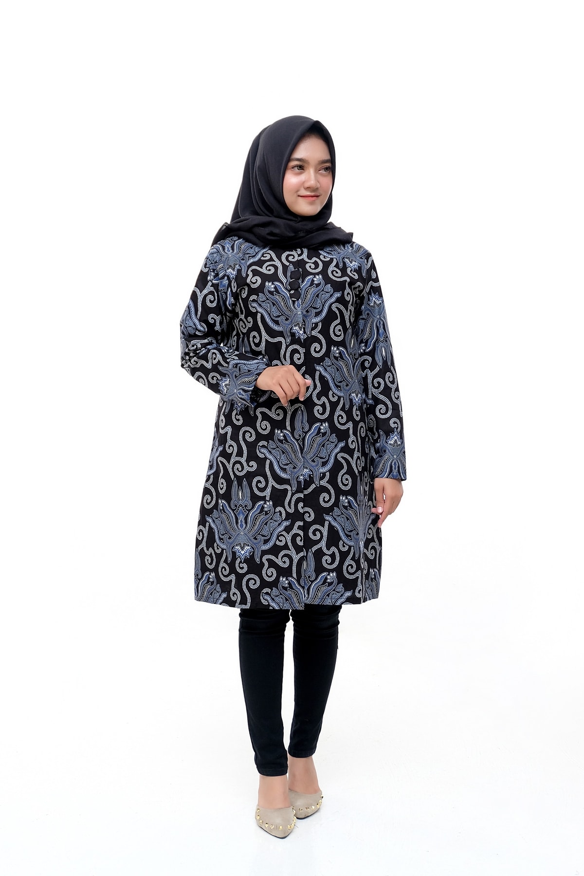  Tunik  BR150 A Blus Batik Wanita Lengan  Panjang