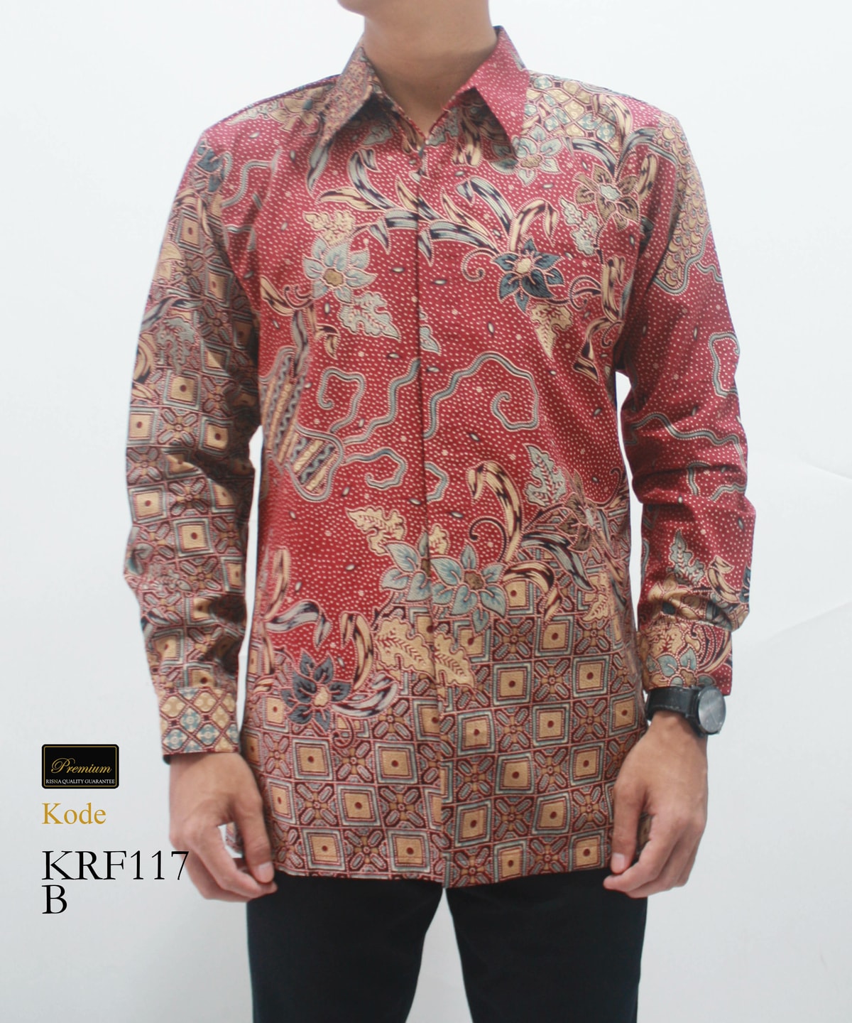 KRF117 B Kemeja Batik Furing  Trikot Lengan Panjang Premium 