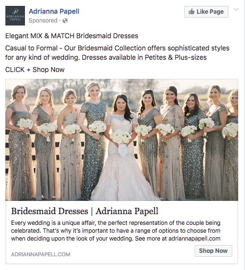 Iklan dari Bridesmaid yang muncul setelah kamu pergi ke website mereka