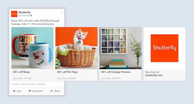 Iklan multi produk dari Shutterfly