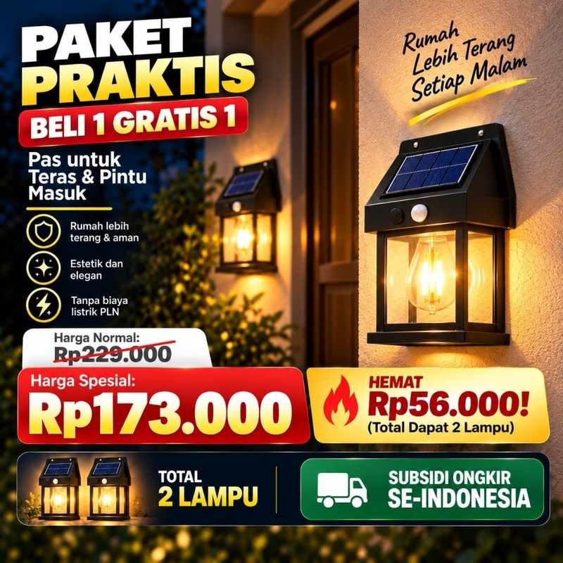 Paket Praktis Solar Light beli 1 gratis 1